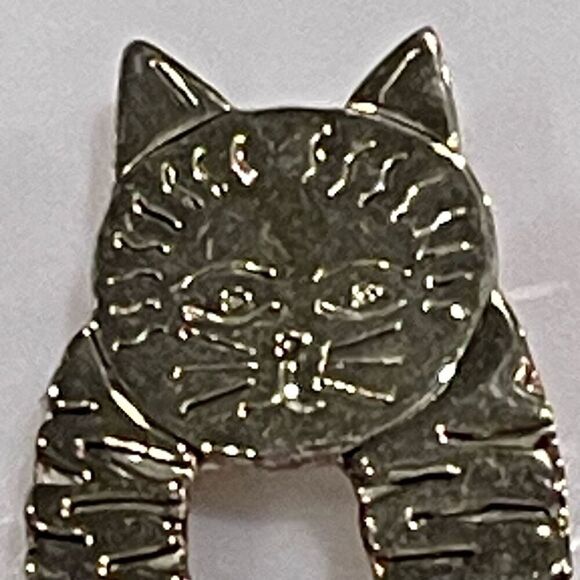 Vintage Unique Cat Brooch Pin Or Casual Womens Silver Pendant Necklace - Picture 3 of 5
